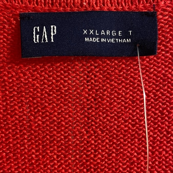 Gap red sweater vest button front linen blend XXL Tall NWT - Picture 5 of 6